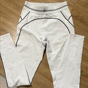 ALO Yoga Kids White Leggings with Black Accents